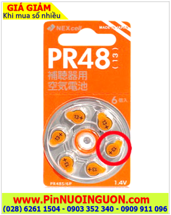 Pin máy trợ thính NEXCELL PR48 /Pin số 13 _Pin máy điếc PR48 /Pin số 13 chính hãng (Xuất xứ NHẬT) /TẠM HẾT HÀNG 
